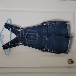 Old Navy Size XS Medium Dark Wash Denim Blue Jean Short Overalls